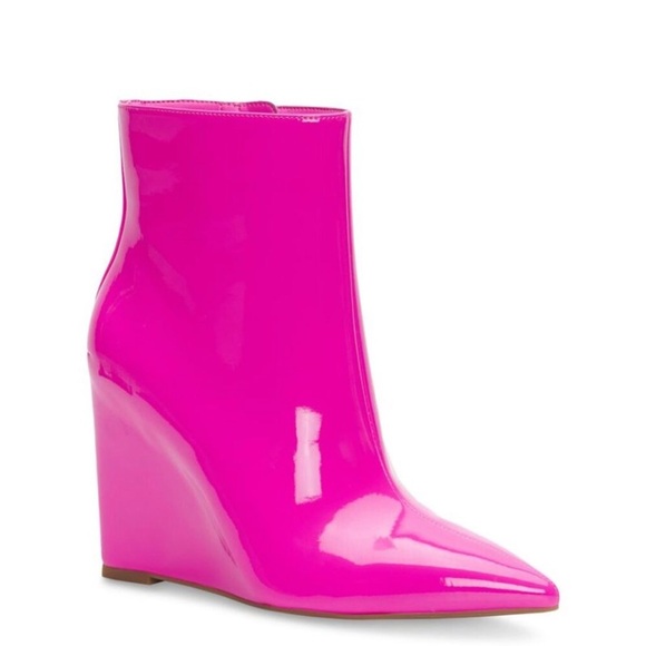 INC Womens Pink Comfort Hidden Heel Azah Pointed Toe Wedge Zip-Up Booties 10 M - Picture 1 of 9
